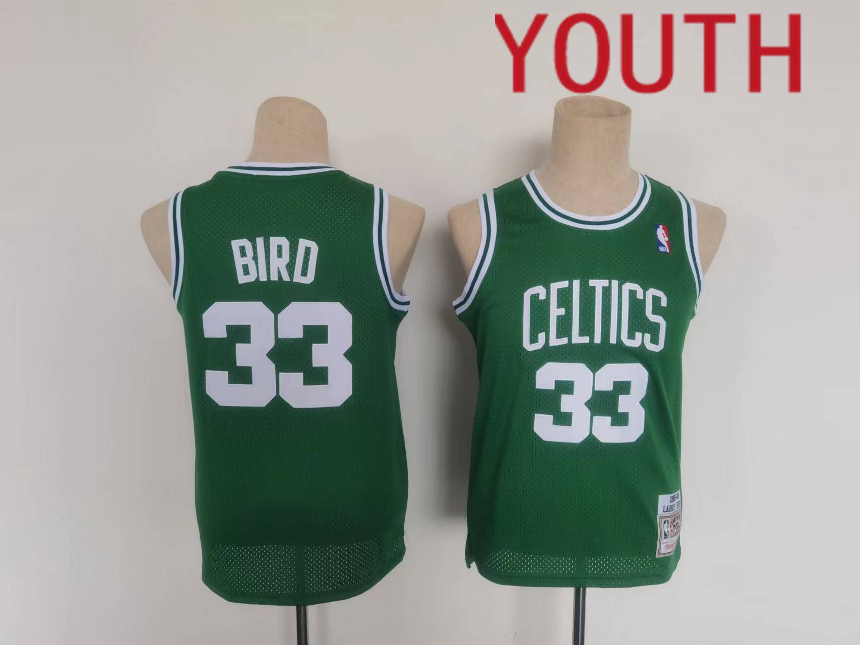 Youth Boston Celtics #33 Bird Green Throwback 2022 NBA Jerseys